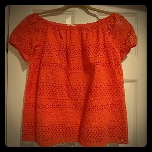 Michael Kors off the shoulder top, coral size M